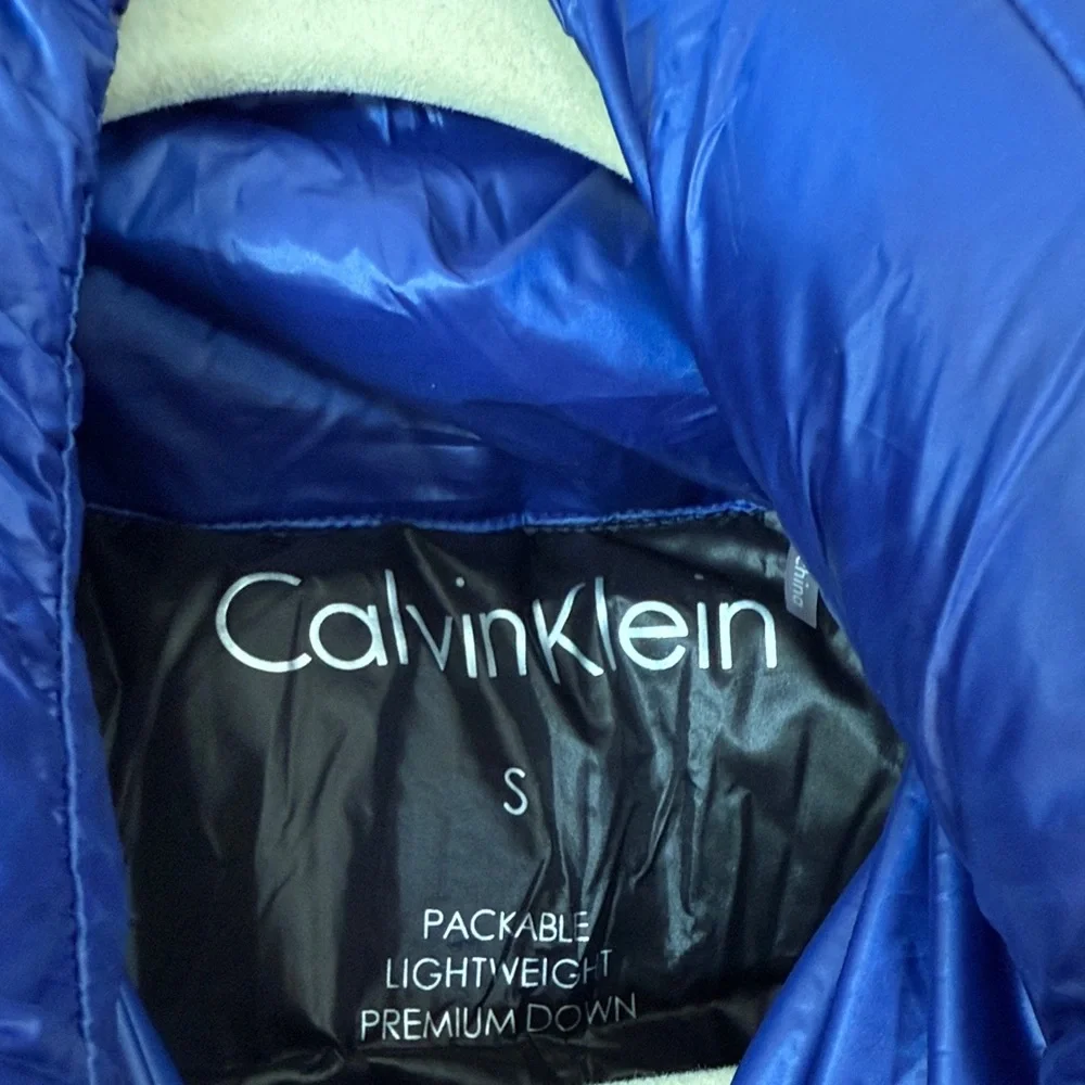 Calvin Klein Women's Royal Blue Puffer Coat - Picture 2 of 4
